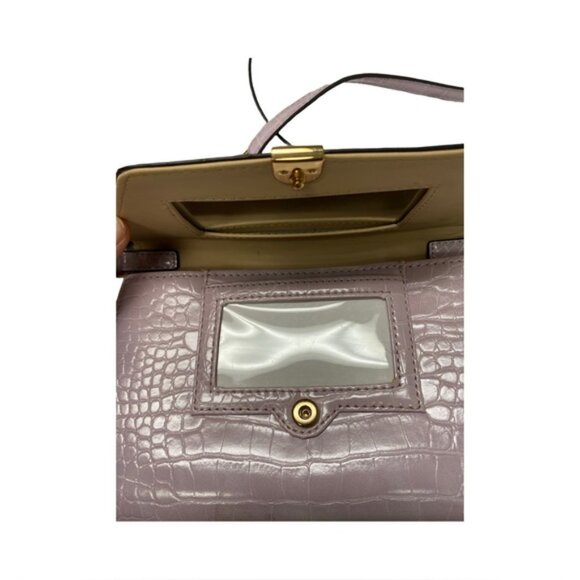 Nine West Pale Lavender Croc Embossed Crossbody Bag – Adjustable Strap - Picture 8 of 11